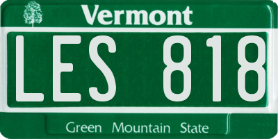 VT license plate LES818