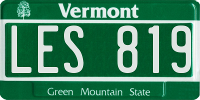 VT license plate LES819
