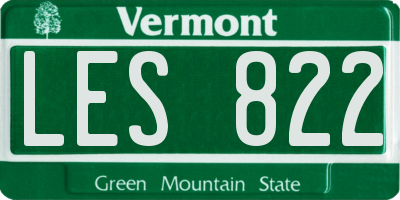 VT license plate LES822