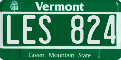 VT license plate LES824