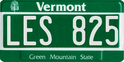 VT license plate LES825