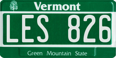 VT license plate LES826
