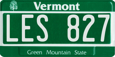 VT license plate LES827