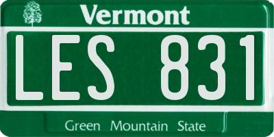 VT license plate LES831