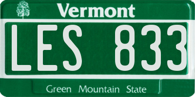 VT license plate LES833