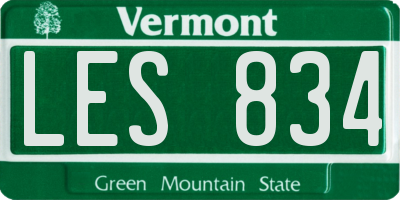 VT license plate LES834