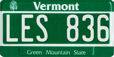 VT license plate LES836