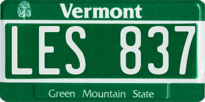 VT license plate LES837
