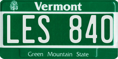 VT license plate LES840
