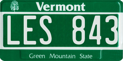 VT license plate LES843
