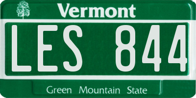 VT license plate LES844