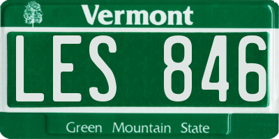 VT license plate LES846
