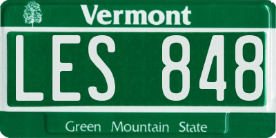 VT license plate LES848