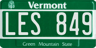 VT license plate LES849