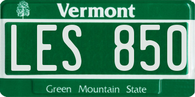 VT license plate LES850