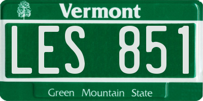 VT license plate LES851