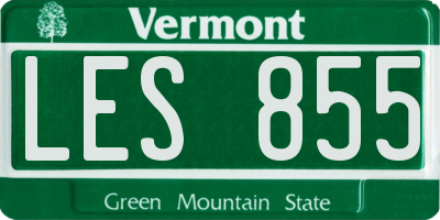 VT license plate LES855