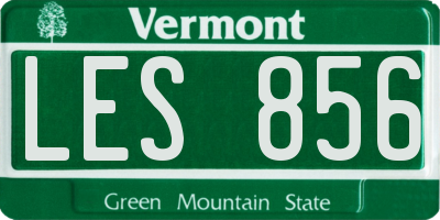 VT license plate LES856