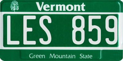 VT license plate LES859
