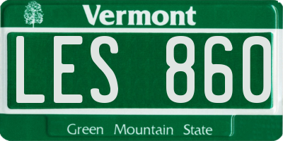 VT license plate LES860