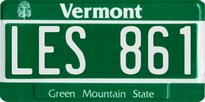 VT license plate LES861