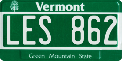VT license plate LES862