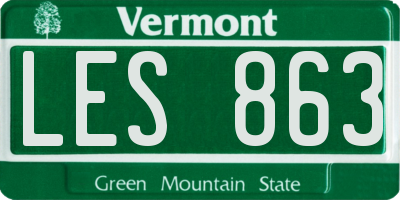 VT license plate LES863
