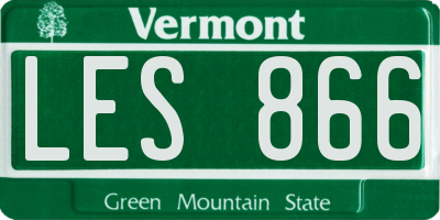 VT license plate LES866
