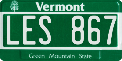 VT license plate LES867