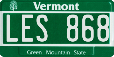 VT license plate LES868