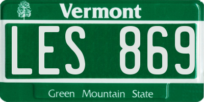 VT license plate LES869