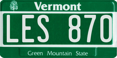 VT license plate LES870