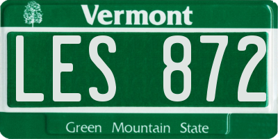 VT license plate LES872
