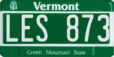 VT license plate LES873