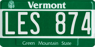 VT license plate LES874