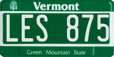 VT license plate LES875