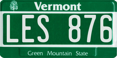 VT license plate LES876