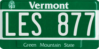 VT license plate LES877