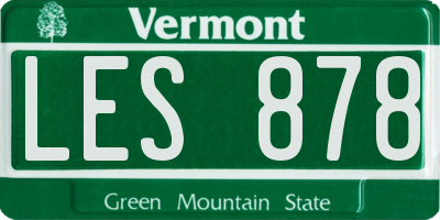 VT license plate LES878