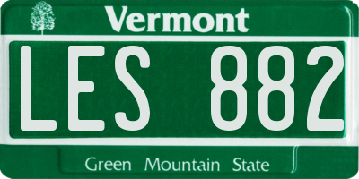VT license plate LES882