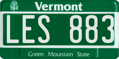 VT license plate LES883