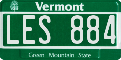 VT license plate LES884