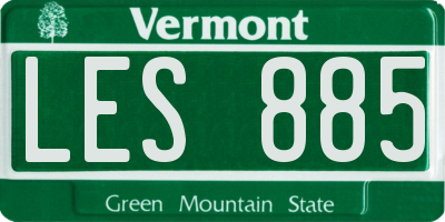 VT license plate LES885