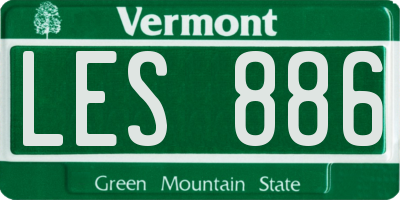 VT license plate LES886