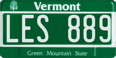VT license plate LES889