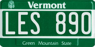 VT license plate LES890