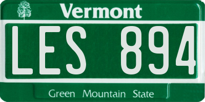 VT license plate LES894