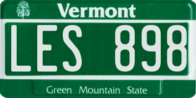 VT license plate LES898