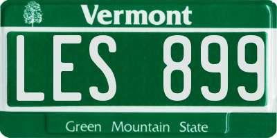 VT license plate LES899