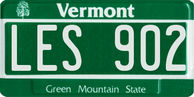 VT license plate LES902